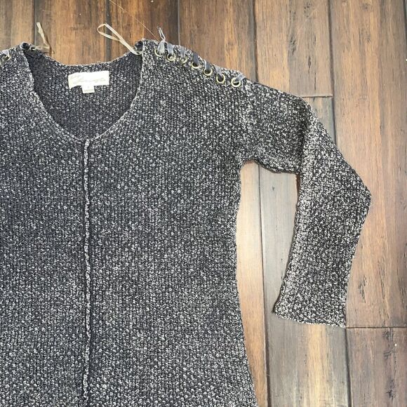 VINTAGE HAVANA Grey Hanky Hem Ribbed Sweater Size S - Picture 3 of 5